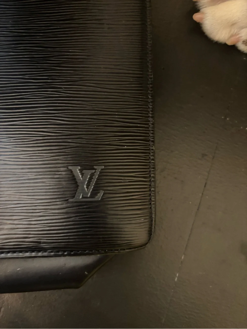 Louis Vuitton Black Epi Leather Vertical Laptop Tote with Gold Hardware